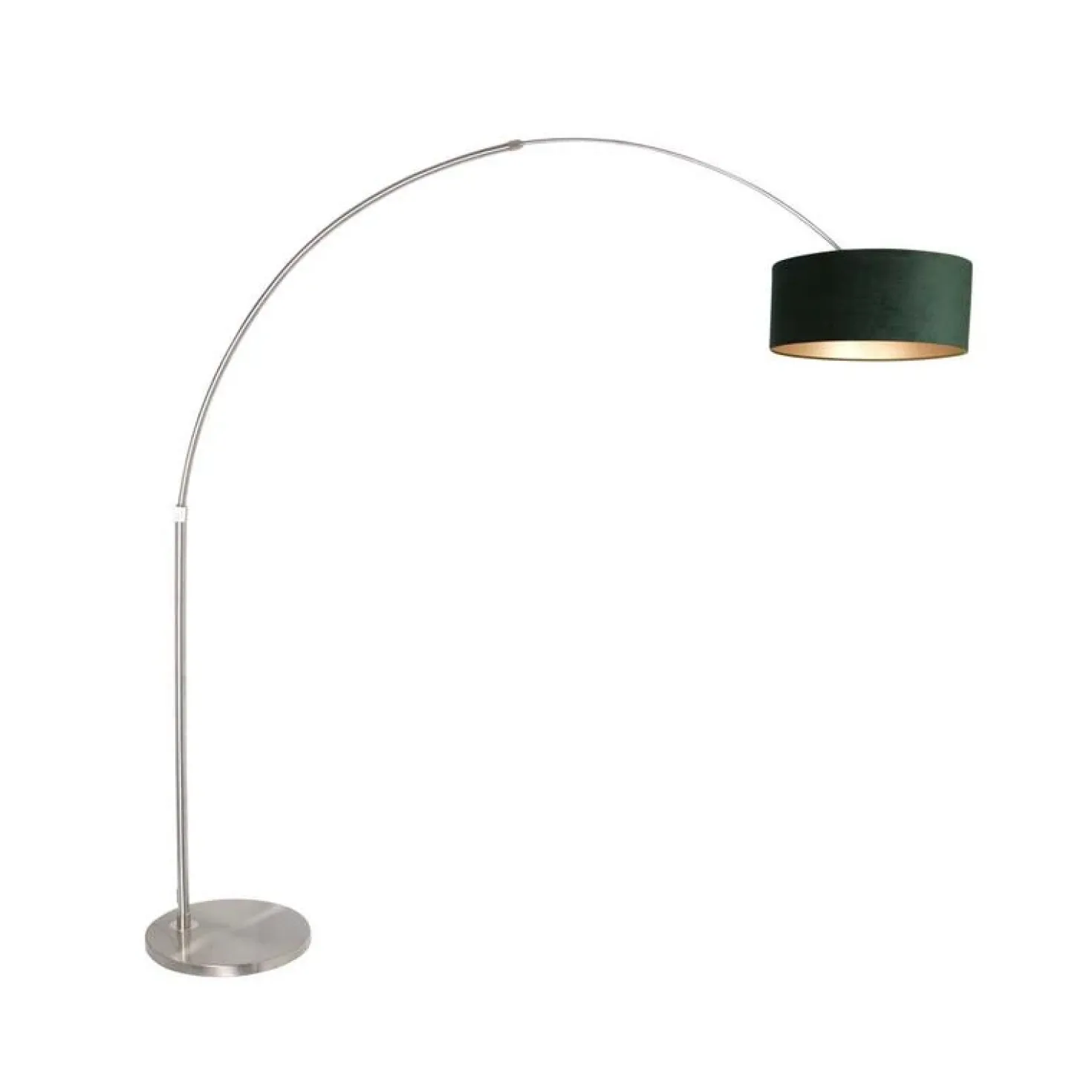 Ariana 1-lichts Vloerlamp Staal met Groen Velvet kap