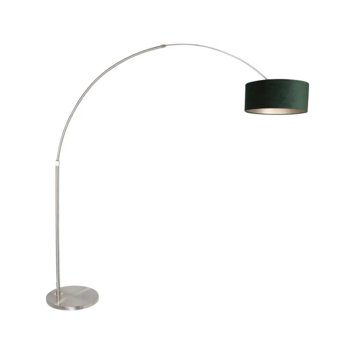 Ariana 1-lichts Vloerlamp Staal met Groen Velvet kap