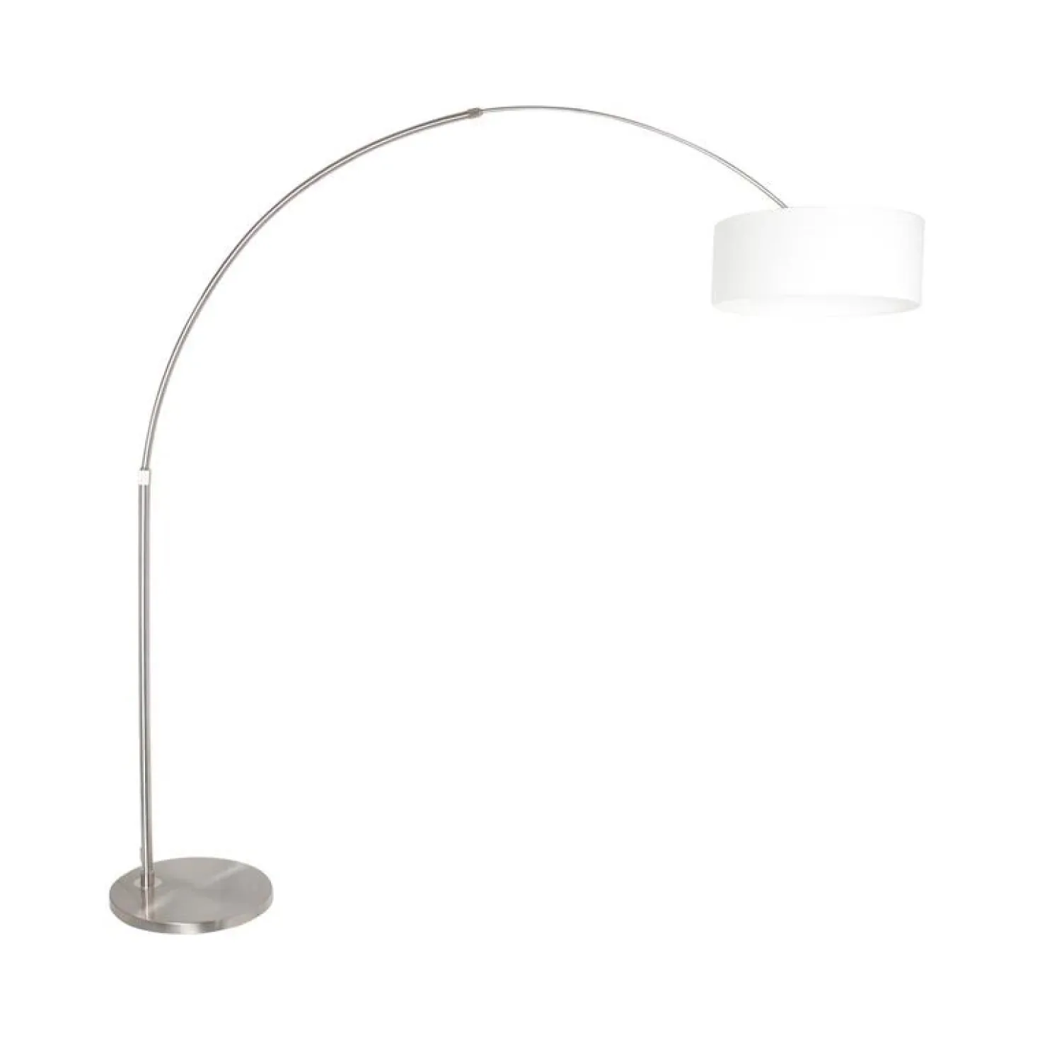 Ariana 1-lichts Vloerlamp Staal met Wit Linnen kap