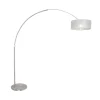 Ariana 1-lichts Vloerlamp Staal met Zilver Sizoflor kap