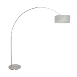 Ariana 1-lichts Vloerlamp Staal met Zilver Sizoflor kap