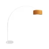 Ariana 1-lichts Vloerlamp Wit met Goud Velvet kap