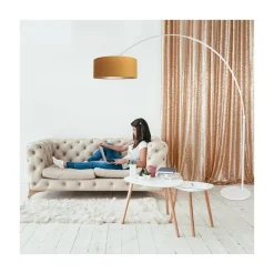 Ariana 1-lichts Vloerlamp Wit met Goud Velvet kap