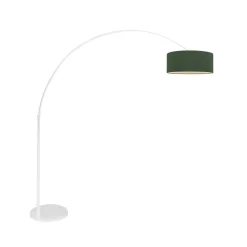 Ariana 1-lichts Vloerlamp Wit met Groen Velvet kap