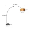 Ariana 1-lichts Vloerlamp Zwart met Goud Velvet kap