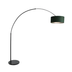 Ariana 1-lichts Vloerlamp Zwart met Groen Velvet kap