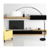 Ariana 1-lichts Vloerlamp Zwart met Wit Chintz kap