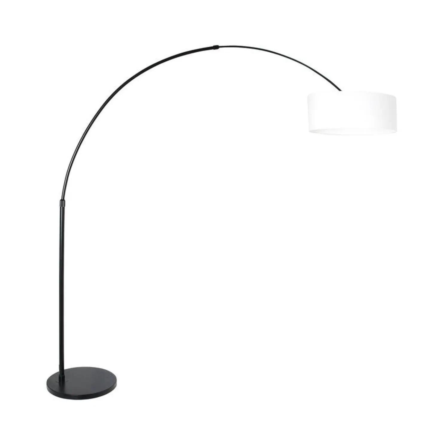 Ariana 1-lichts Vloerlamp Zwart met Wit Chintz kap