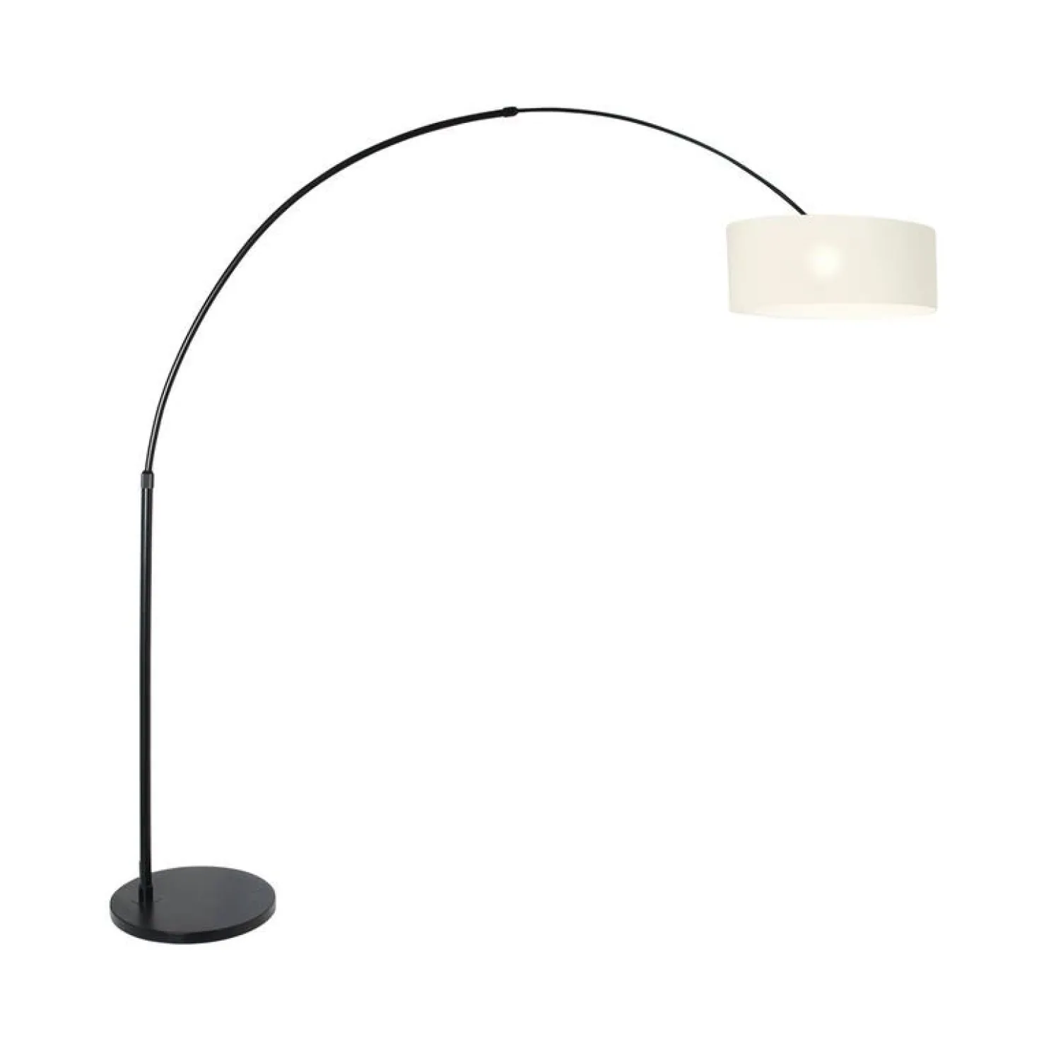 Ariana 1-lichts Vloerlamp Zwart met Wit Chintz kap