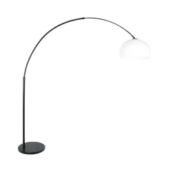 Ariana 1-lichts Vloerlamp Zwart met Wit Kunststof kap