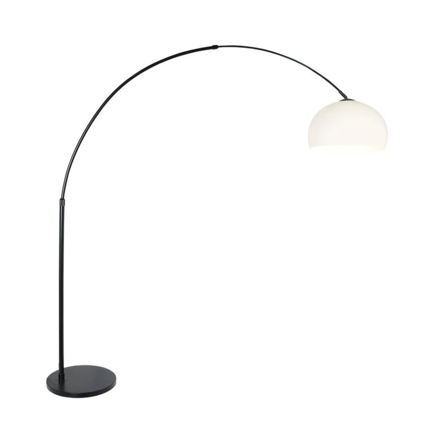 Ariana 1-lichts Vloerlamp Zwart met Wit Kunststof kap