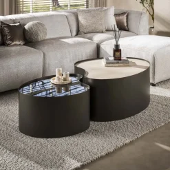 Arianna Salontafel Set van 2 Organisch keramiek glas 102cm