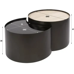 Arianna Salontafel Set van 2 Rond keramiek glas 60cm