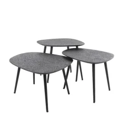 Arioni Salontafel set van 3 organisch metallic / zwart