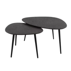 Arona Salontafel set van 2 organisch metallic / Grijs