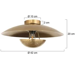 Arthur 1-lichts Plafondlamp Brons Metaal