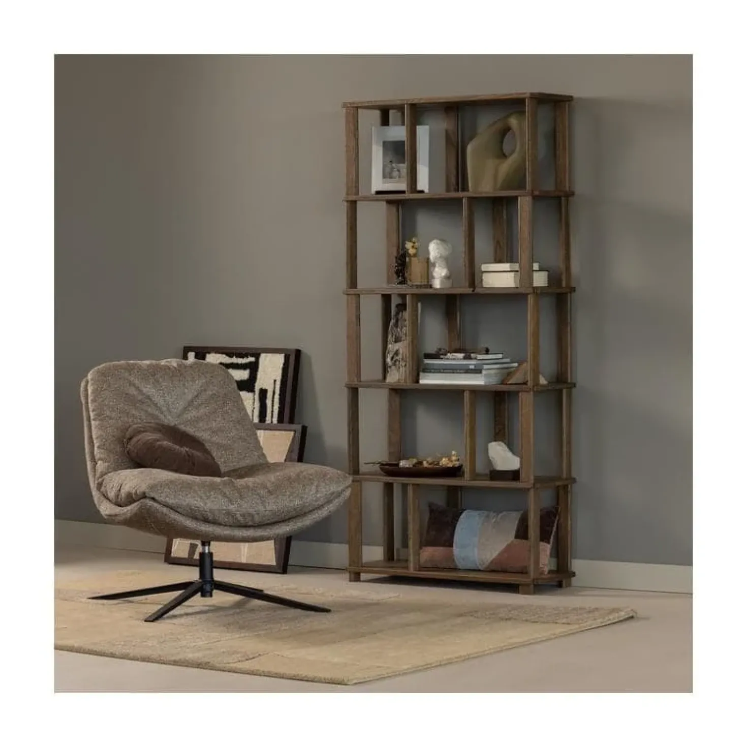 Arve Draaifauteuil naturel melange