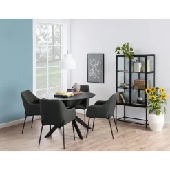 Arvon Eettafel Rond Zwart 105cm
