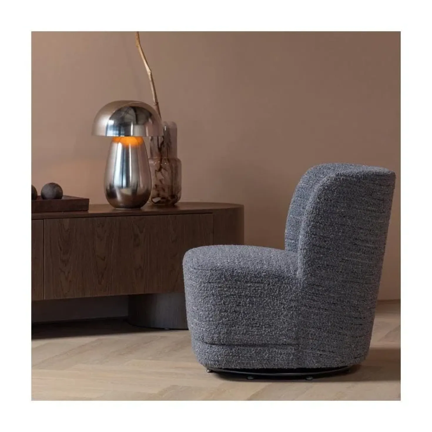 Atty Draaifauteuil Melange Grijs