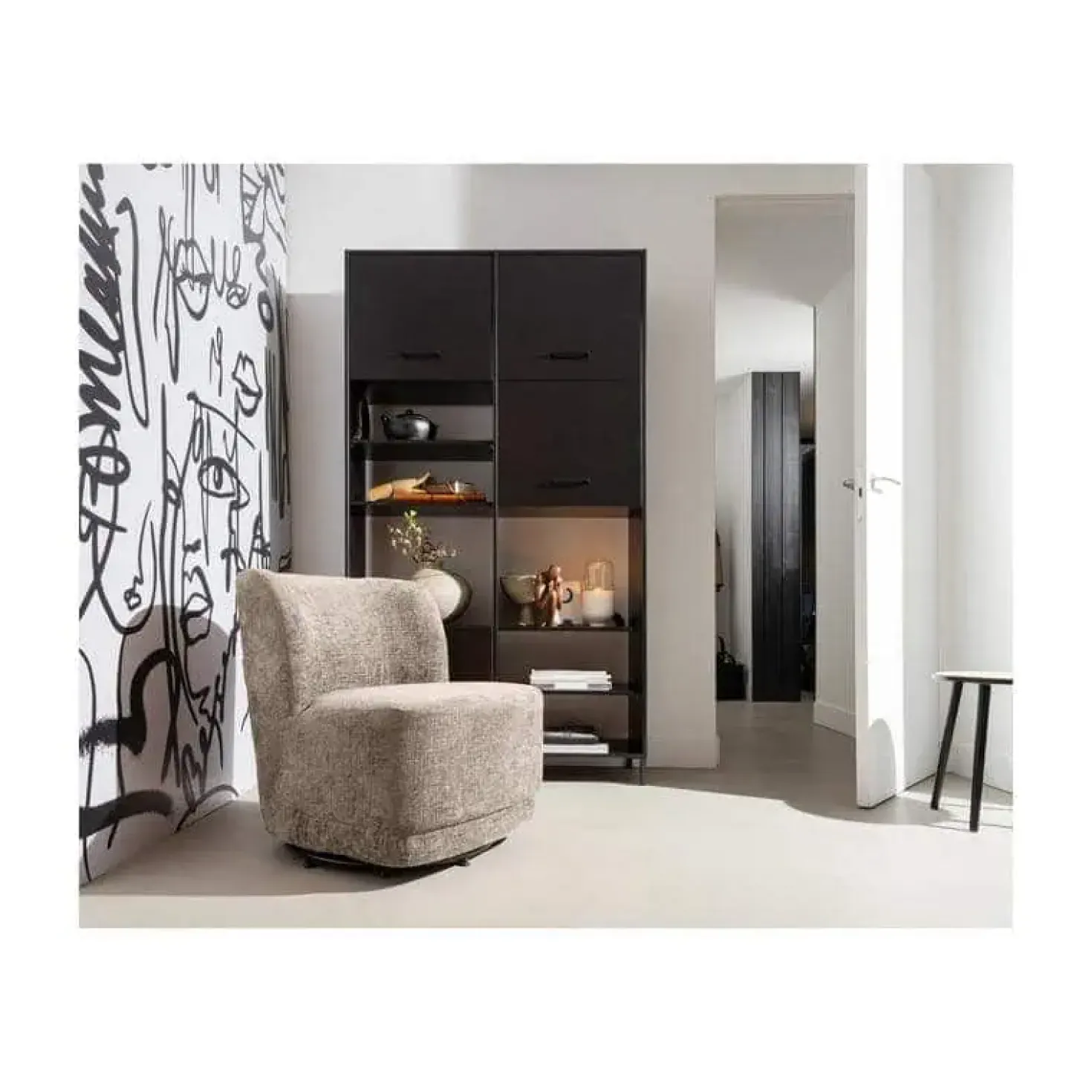 Atty Draaifauteuil velvet zand