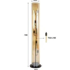 Aura Vloerlamp 5-lichts amber glas