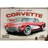 Auto Red Corvette 1962 - metalen bord