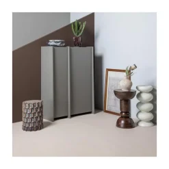 Axu Bijzettafel Keramiek rond Grijsblauw 35cm