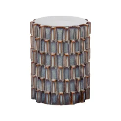Axu Bijzettafel Keramiek rond Grijsblauw 35cm