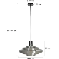 Ayra 1-lichts Hanglamp Grijs Metaal