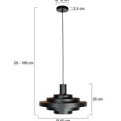 Ayra 1-lichts Hanglamp Zwart Metaal
