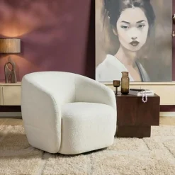 Azra Fauteuil Gebroken wit stof