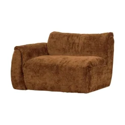 Baggy 1-zits element met arm links chenille middenbruin