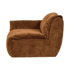 Baggy 1-zits element met arm links chenille middenbruin