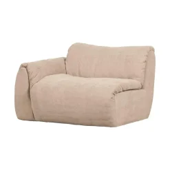 Baggy 1-zits element met arm links geweven chenille zand