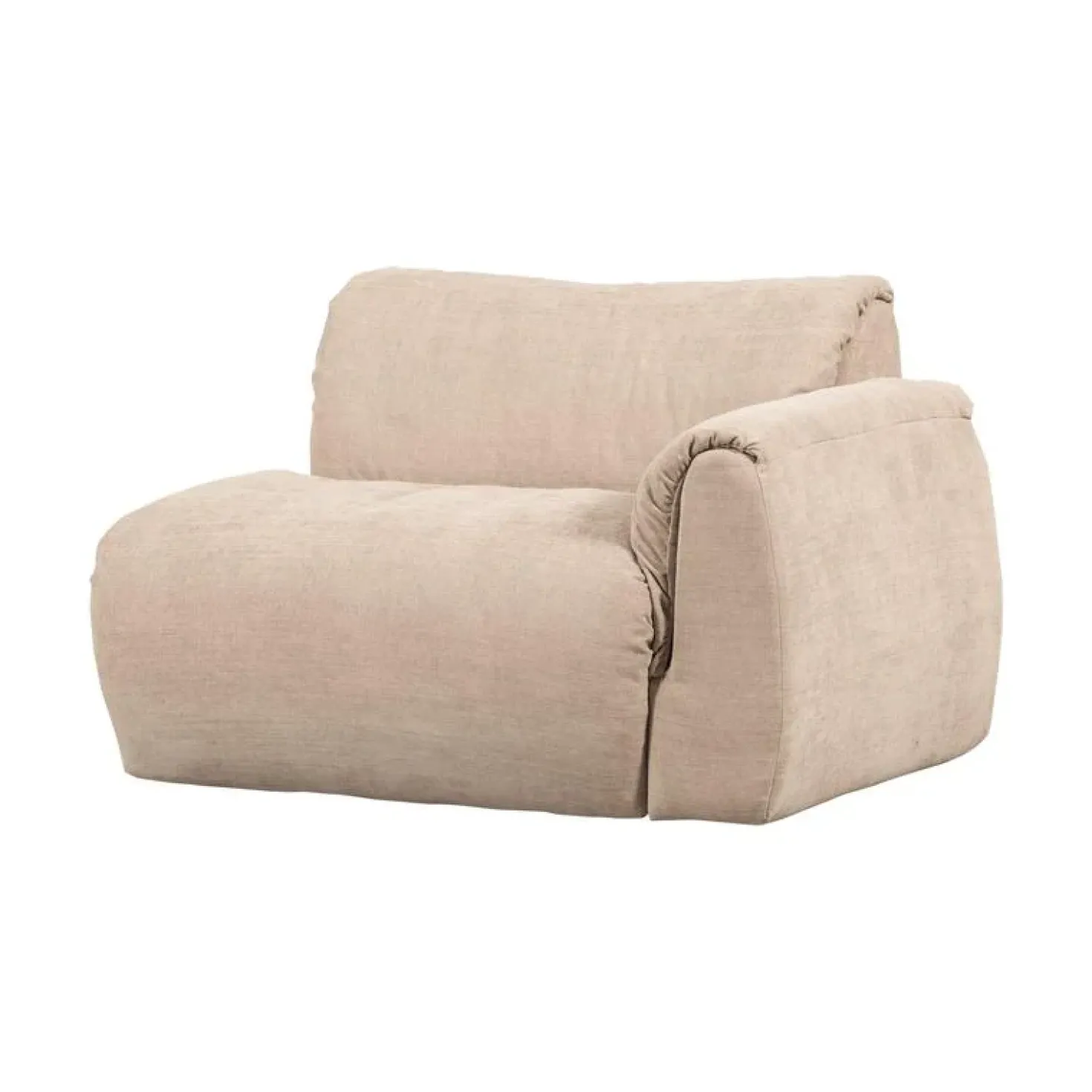 Baggy 1-zits element met arm rechts geweven chenille zand