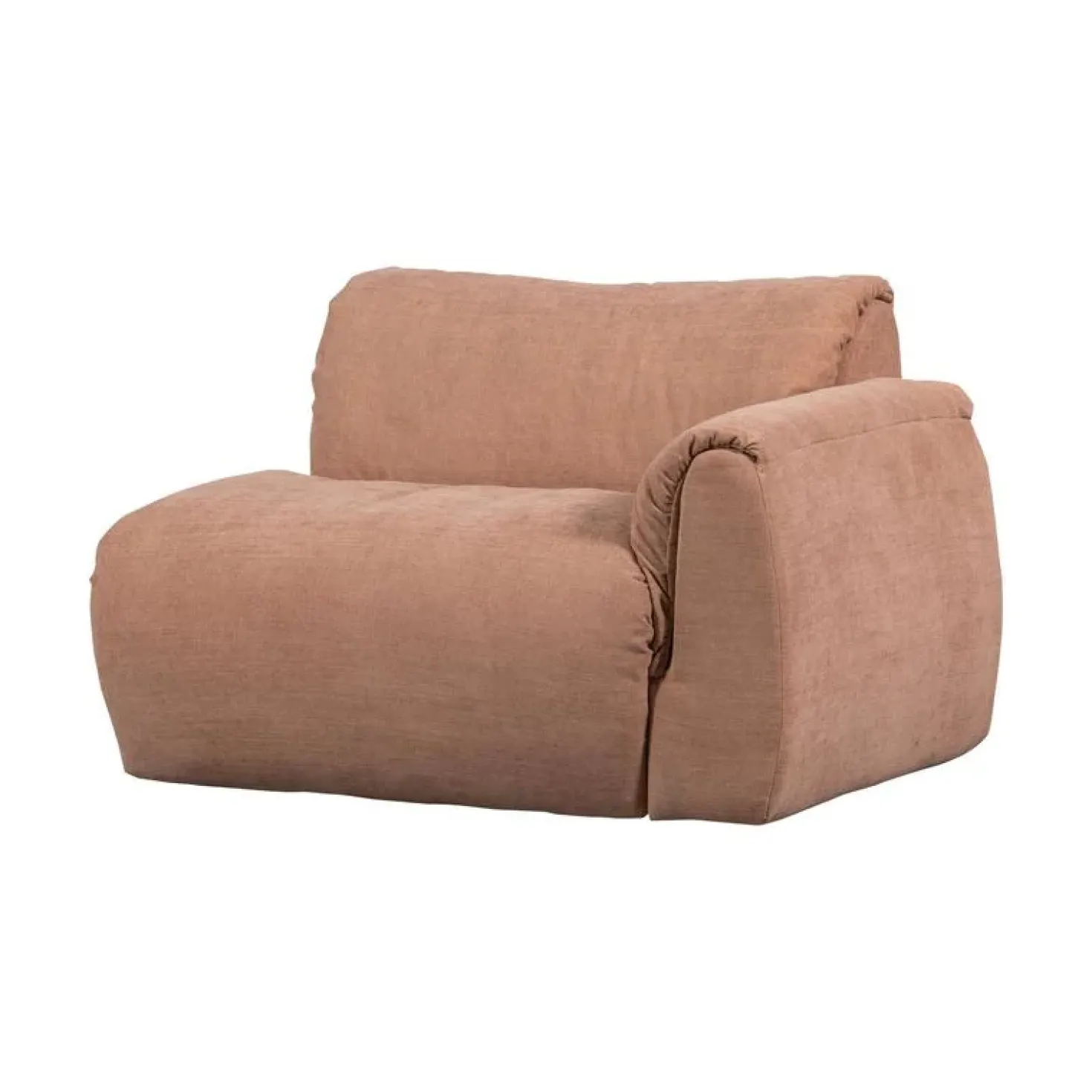 Baggy 1-zits element met arm rechts geweven chenille oudroze