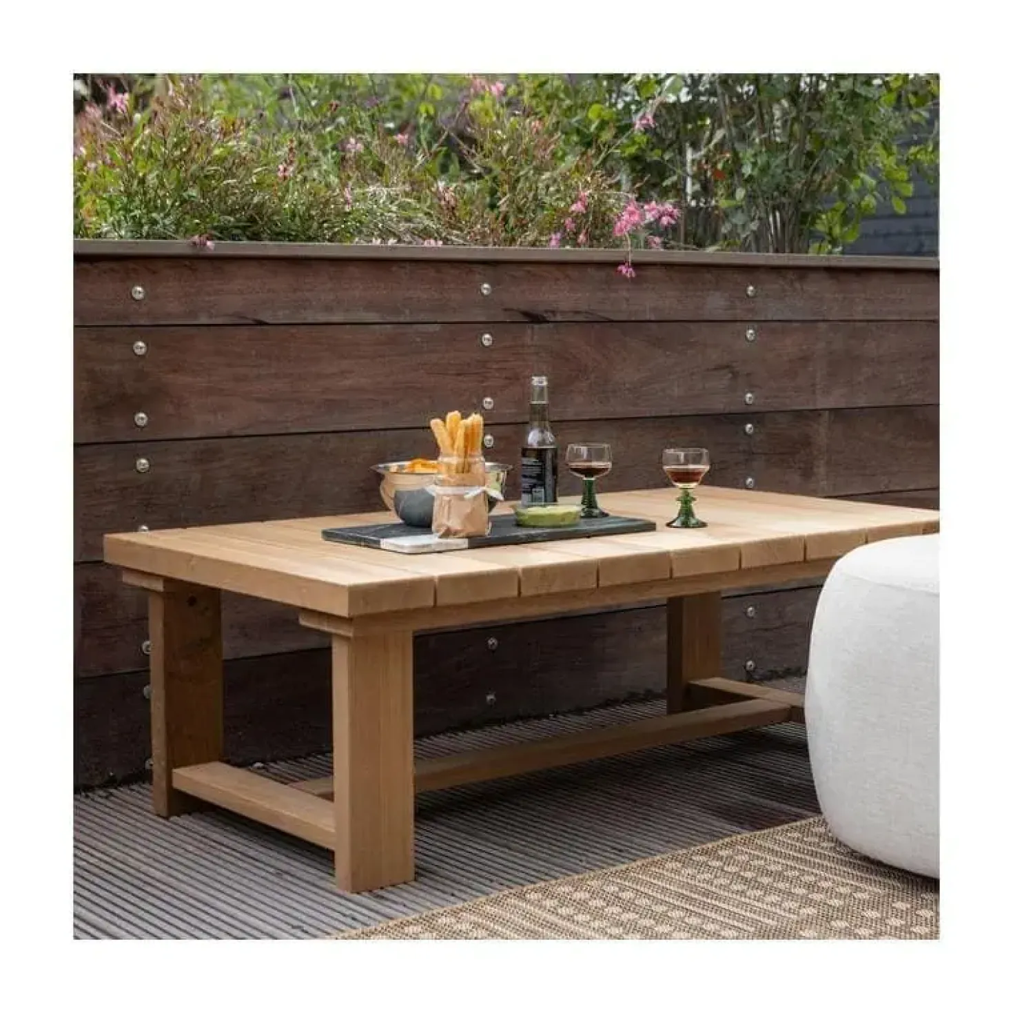 Banco Tuin salontafel hout naturel 122cm