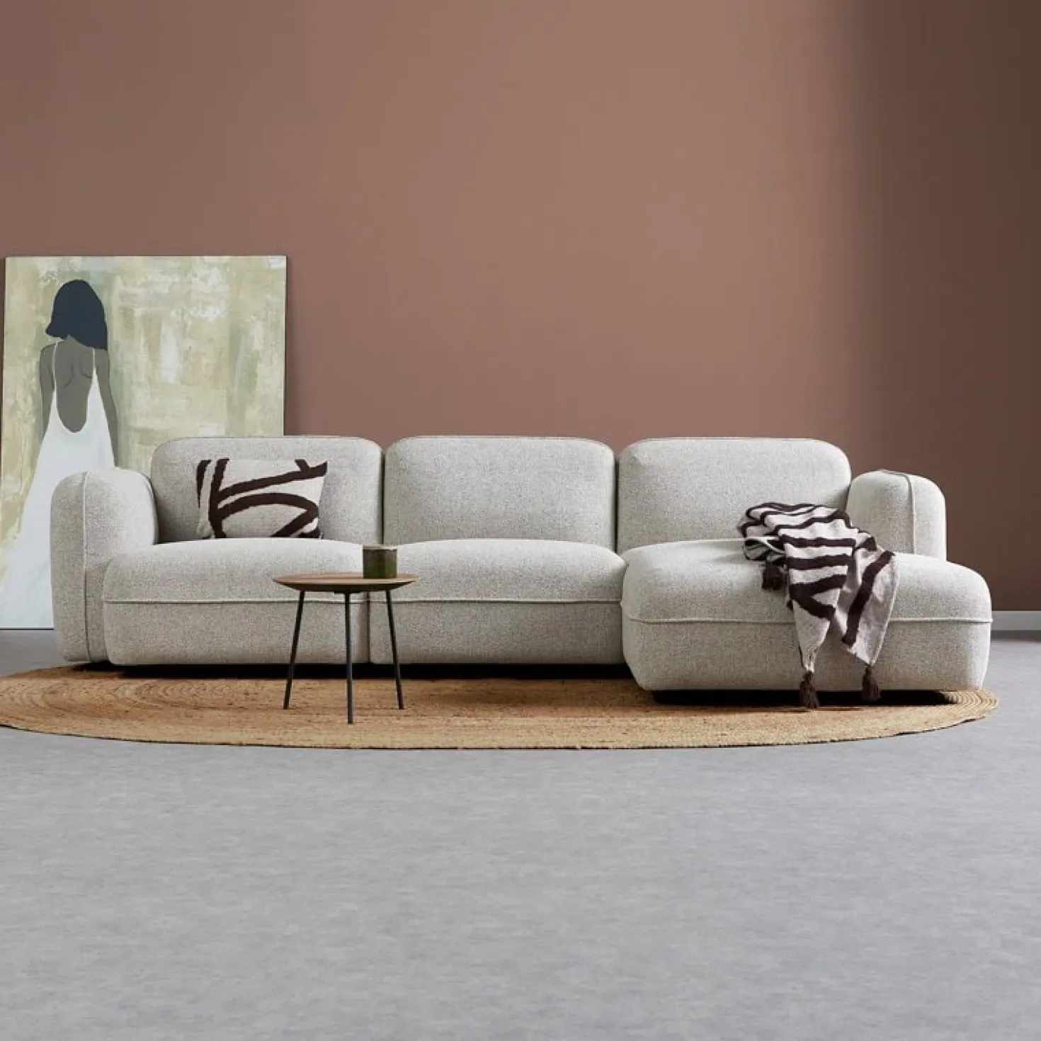 Bank Drop Chaise longue rechts - Serenity 03 stof