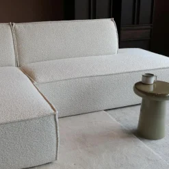 Bank Enzo Chaise longue links Bouclé wit