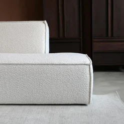 Bank Enzo Chaise longue links Bouclé wit