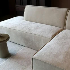 Bank Enzo Chaise longue rechts Stof beige taupe