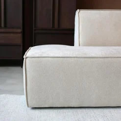 Bank Enzo Chaise longue rechts Stof beige taupe