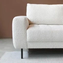 Bank Oreo Chaise longue rechts bouclé wit