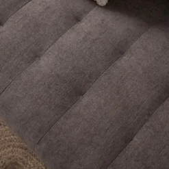 Bank Oreo Chaise longue rechts linnen bruin