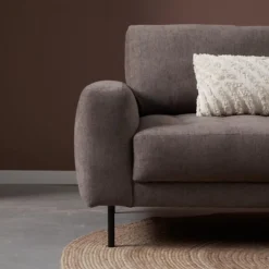 Bank Oreo Chaise longue rechts linnen bruin