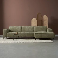 Bank River Chaise longue rechts – Groen stof