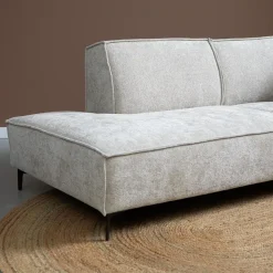 Bank River met ottoman links- Taupe stof