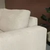 Bank Uno Chaise longue links ribstof beige