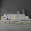 Bank Uno Chaise longue rechts ribstof beige