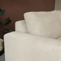 Bank Uno Chaise longue rechts ribstof beige